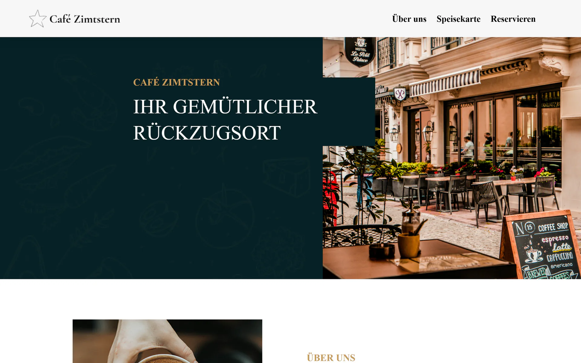 Website von Café Zimtstern auf Laptop und Smartphone